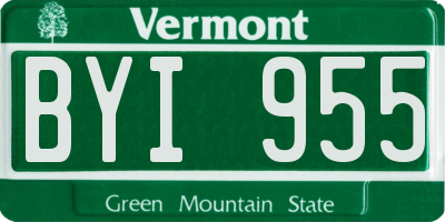 VT license plate BYI955
