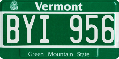 VT license plate BYI956