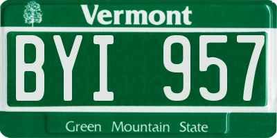 VT license plate BYI957