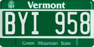 VT license plate BYI958