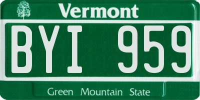 VT license plate BYI959