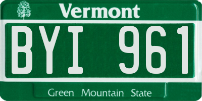 VT license plate BYI961