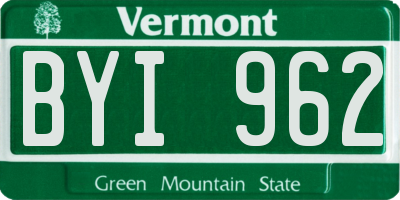VT license plate BYI962