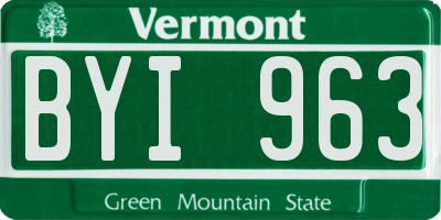 VT license plate BYI963