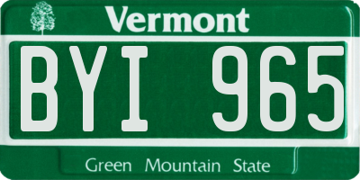VT license plate BYI965