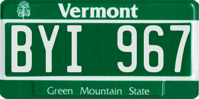 VT license plate BYI967