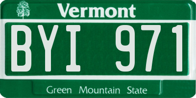 VT license plate BYI971