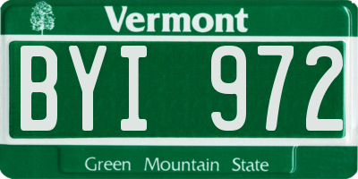 VT license plate BYI972