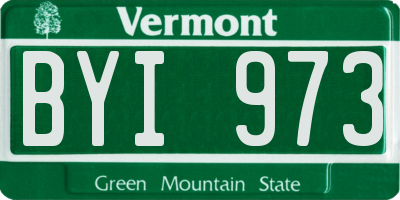 VT license plate BYI973