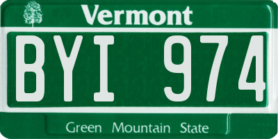 VT license plate BYI974