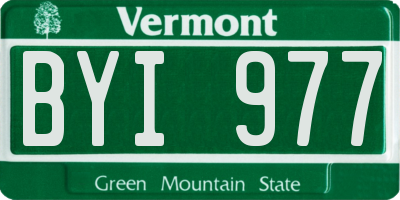 VT license plate BYI977