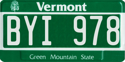 VT license plate BYI978