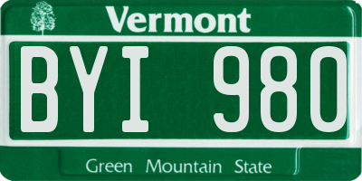 VT license plate BYI980