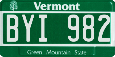VT license plate BYI982