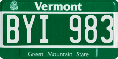 VT license plate BYI983