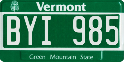 VT license plate BYI985