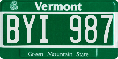 VT license plate BYI987