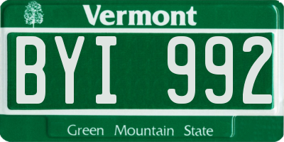 VT license plate BYI992