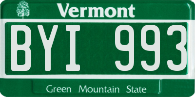 VT license plate BYI993