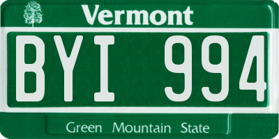 VT license plate BYI994