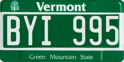 VT license plate BYI995