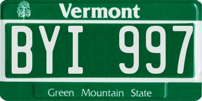 VT license plate BYI997