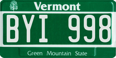 VT license plate BYI998