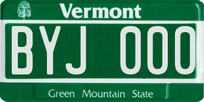 VT license plate BYJ000