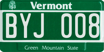 VT license plate BYJ008