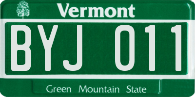 VT license plate BYJ011