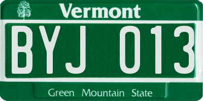 VT license plate BYJ013