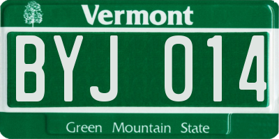 VT license plate BYJ014
