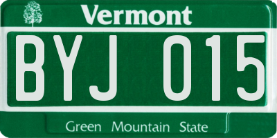 VT license plate BYJ015