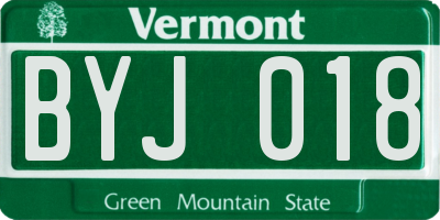 VT license plate BYJ018