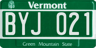 VT license plate BYJ021