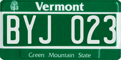 VT license plate BYJ023