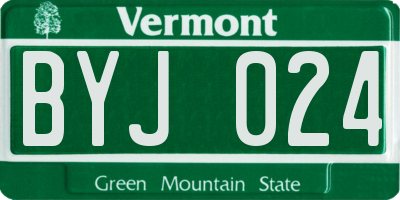 VT license plate BYJ024