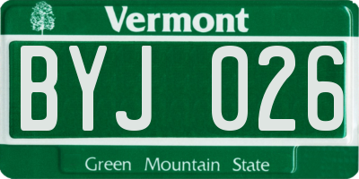 VT license plate BYJ026