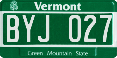 VT license plate BYJ027