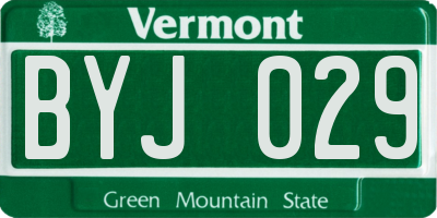 VT license plate BYJ029