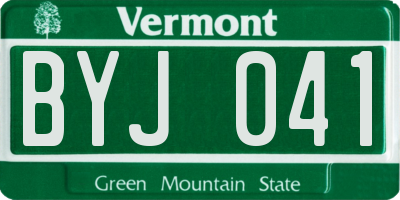 VT license plate BYJ041