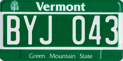 VT license plate BYJ043