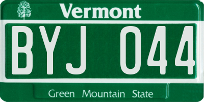 VT license plate BYJ044