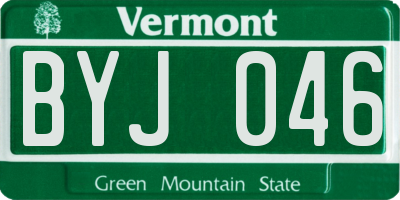 VT license plate BYJ046