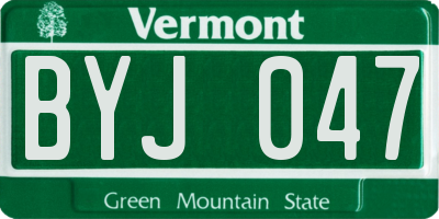 VT license plate BYJ047