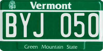 VT license plate BYJ050