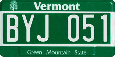 VT license plate BYJ051