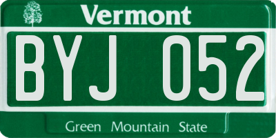 VT license plate BYJ052