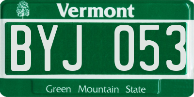 VT license plate BYJ053