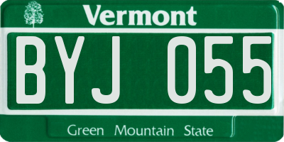 VT license plate BYJ055